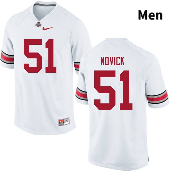 Men's Ohio State Buckeyes #51 Brett Novick White Authentic College Stitched Football Jersey 23HK043HA